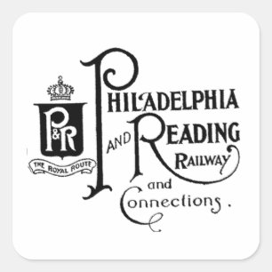 Sticker Carré Logo du chemin de fer Philadelphie et Lecture
