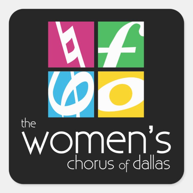 Sticker Carré Logo du choeur féminin de Dallas (Devant)
