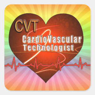 Sticker Carré LOGO DU COEUR DE LA TCCE Technologue cardiovascula