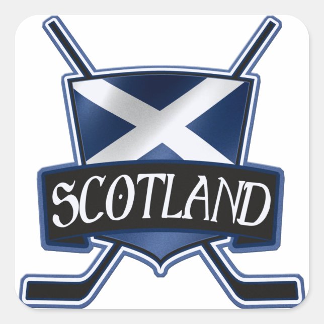 Sticker Carré Logo du drapeau écossais de hockey sur glace (Devant)