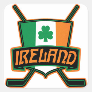 Sticker Carré Logo du drapeau irlandais de hockey sur glace