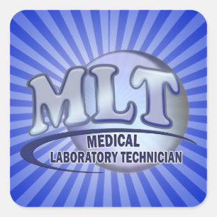 Sticker Carré LOGO MLT FunBlue - TECHNICIEN DE LABORATOIRE MÉDIC