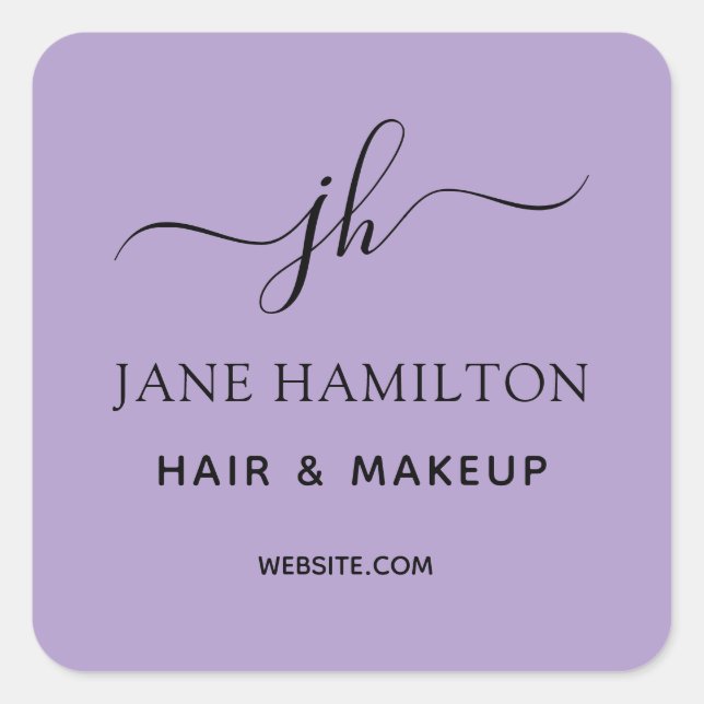 Sticker Carré Logo Monogram Business Purple (Devant)