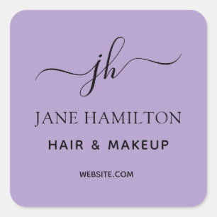 Sticker Carré Logo Monogram Business Purple
