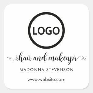 Sticker Carré Logo noir blanc simple typographie maquillage chev