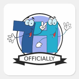 Sticker Carré Logo Officiellement 74 Anniversaire