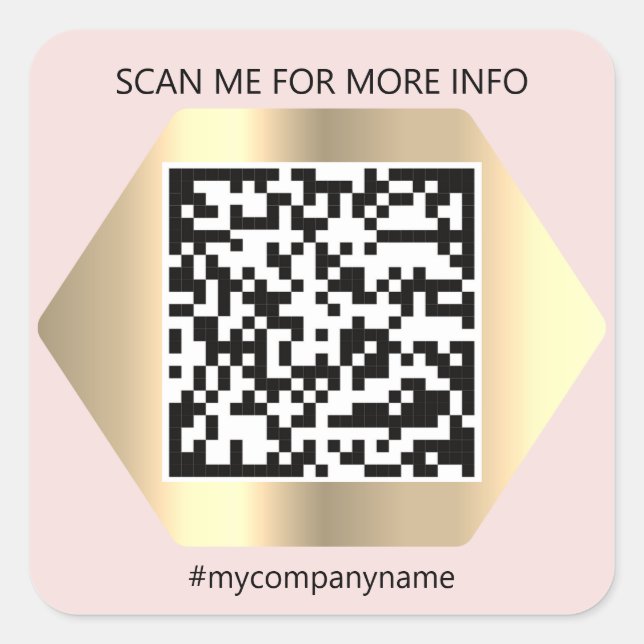 Sticker Carré Logo Personnalisé QR Code Me Recherche Pour Le Cad (Devant)