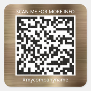 Sticker Carré Logo personnalisé QR Code Scan Me Online Shop Blus