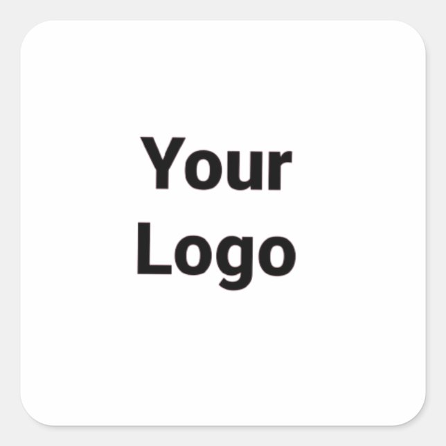 Sticker Carré Logo personnalisé simple et élégant ici société (Devant)
