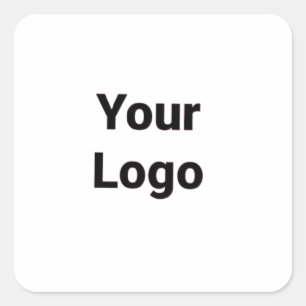 Sticker Carré Logo personnalisé simple et élégant ici société