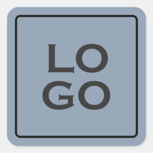 Sticker Carré Logo personnalisé sur fond bleu poussiéreux avec c