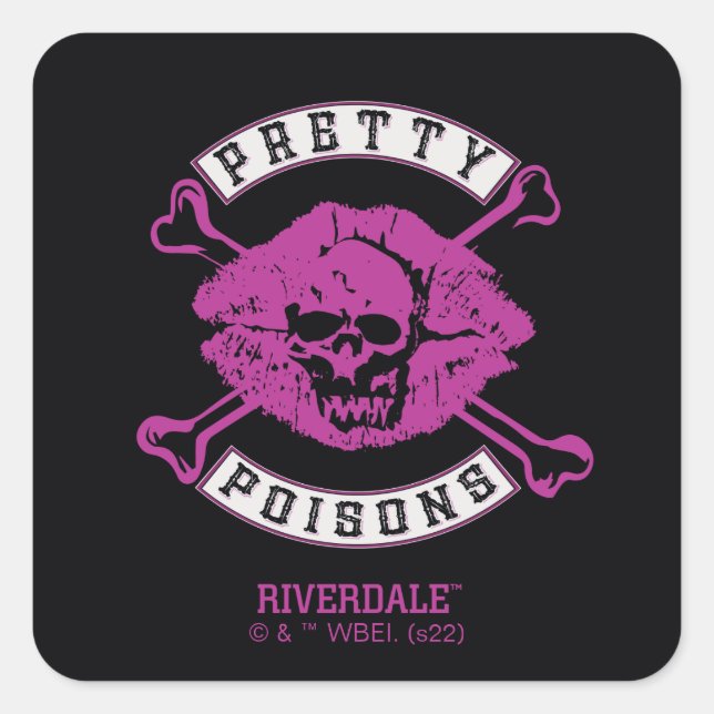 Sticker Carré Logo Poisons Pretty (Devant)