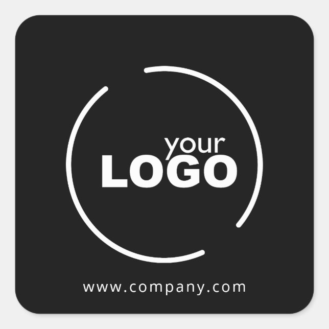 Sticker Carré Logo professionnel moderne pour entreprise Noir &  (Devant)