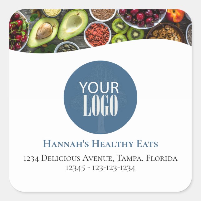 Sticker Carré Logo promotionnel ou Photo Blue Professional (Devant)