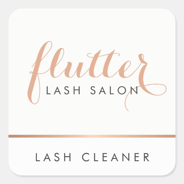 Sticker Carré Logo simple Rose Gold Lash Salon (Devant)