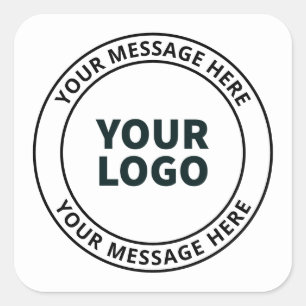 Sticker Carré Logo téléchargé + Texte circulaire modifiable