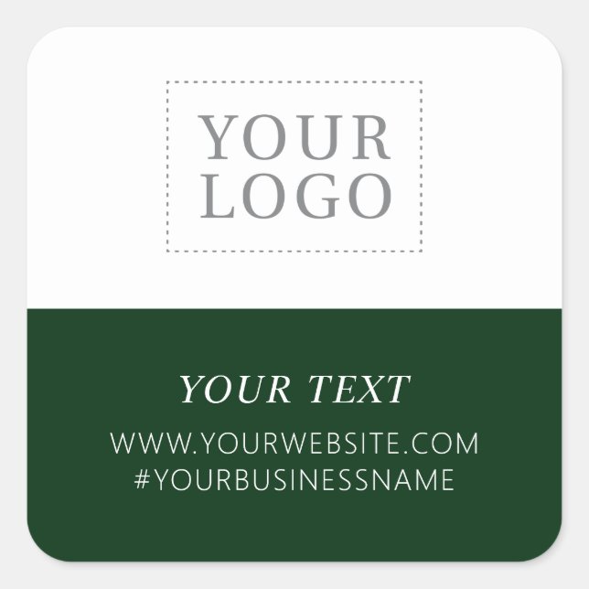 Sticker Carré Logo Vert - Merci d'affaires Forfait personnalisé (Devant)