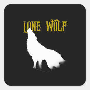 Sticker Carré Lone Wolf Homme Sigma moderne minimaliste