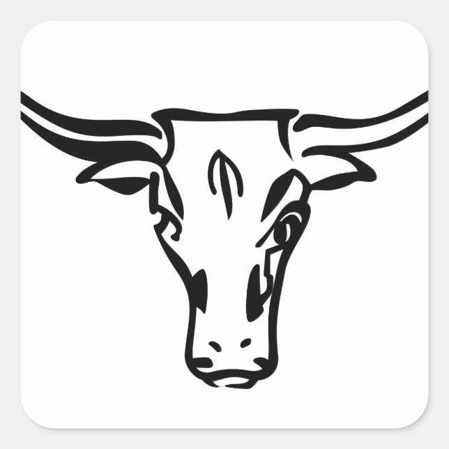 Sticker Carré Longhorns (Devant)