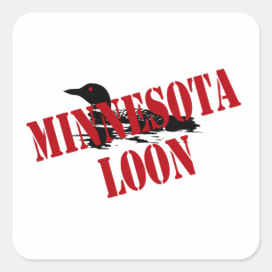 Sticker Carré Loon du Minnesota