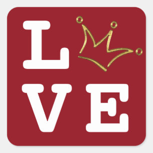 Sticker Carré L'or de la Couronne amusant dans LOVE + votre arri
