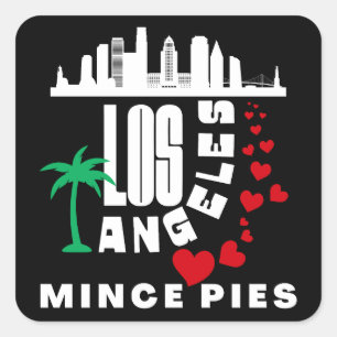 Sticker Carré Los Angeles Love Mince Pies Cityscape