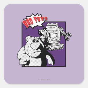 Sticker Carré Lots-O'-Huggin' Ours & Étincelles : Mauvais Jouets