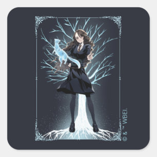 Sticker Carré L'Otter Patronus d'Anime Hermione Granger
