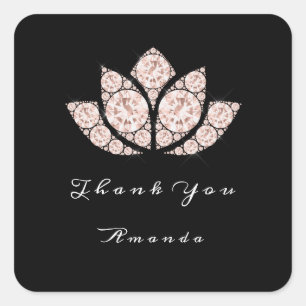 Sticker Carré Lotus Black White Rose mariée maquillage 16 Merci