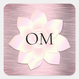 Sticker Carré Lotus OM élégant rose
