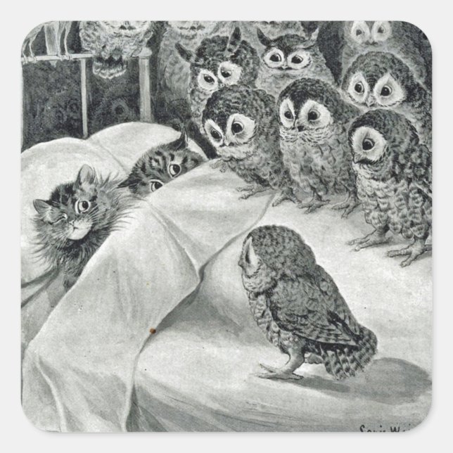 Sticker Carré Louis Wain Cat Nightmare (Devant)