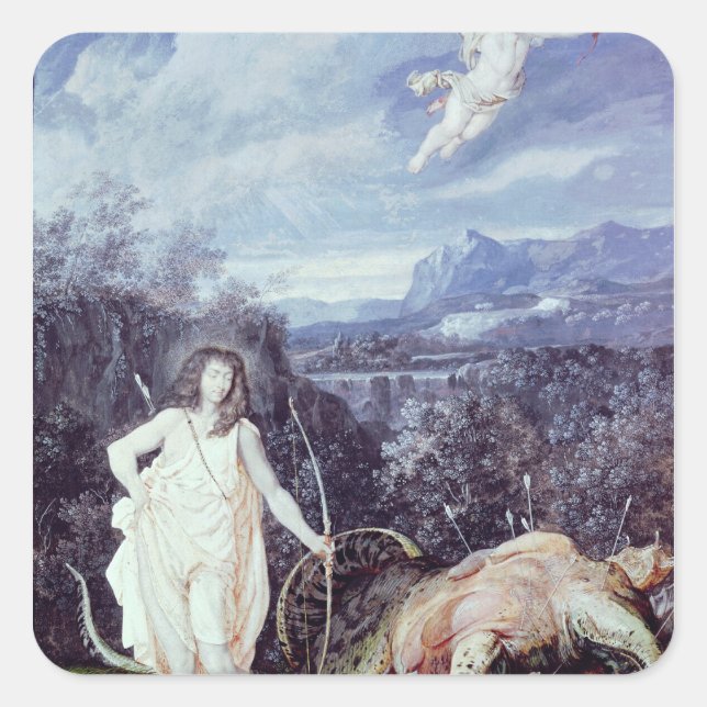 Sticker Carré Louis XIV comme Apollo, Couche de Python (Devant)