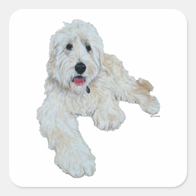 Sticker Carré Lovable Goldendoodle (Devant)