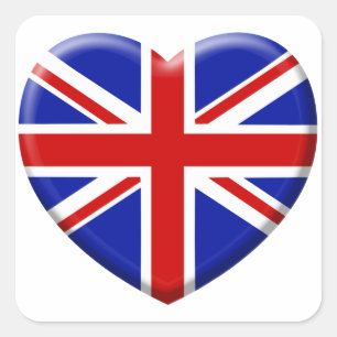 Sticker Carré love drapeau Angleterre