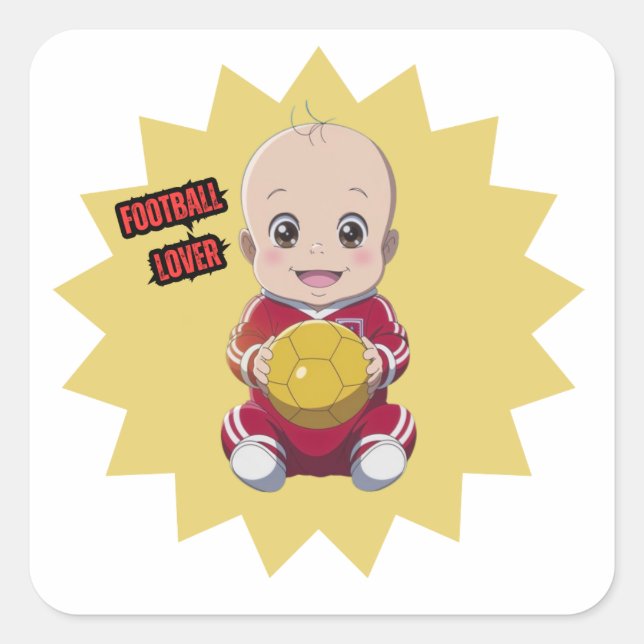 Sticker Carré Love football (Devant)