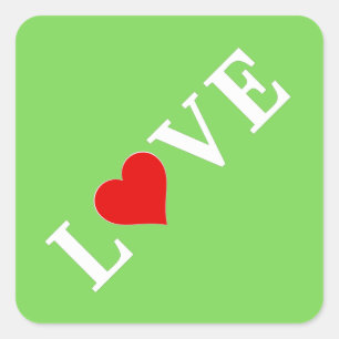 Sticker Carré LOVE Lime Vert Moderne