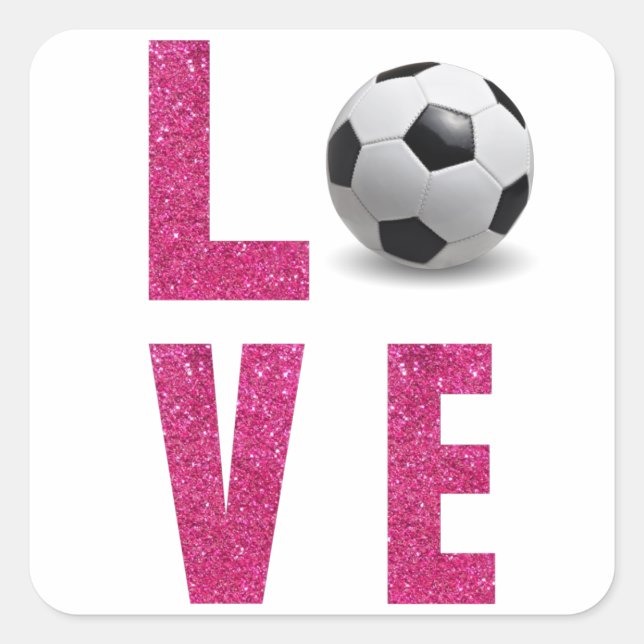 Sticker Carré Love Soccer (Devant)
