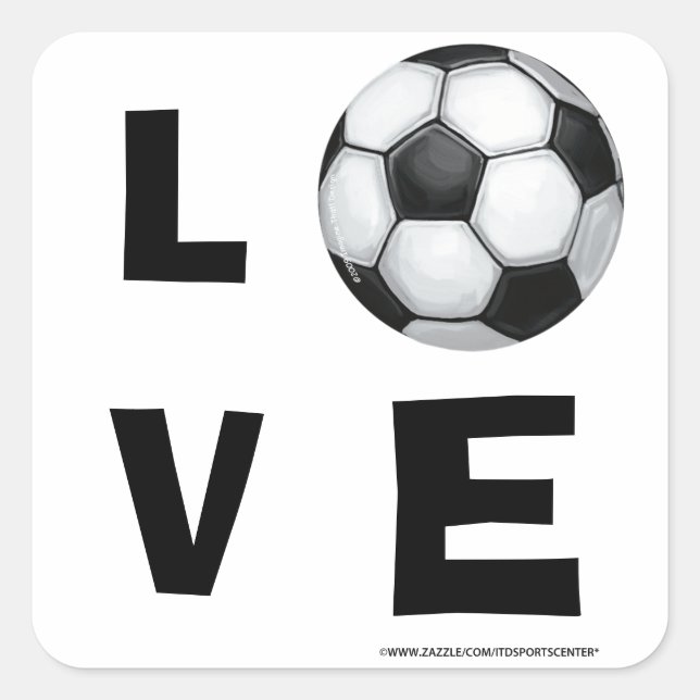 Sticker Carré LOVE Soccer Ball (Devant)