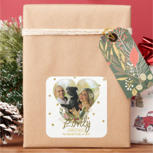 Sticker Carré Lovely Christmas Gold Parties scintillant Stars He