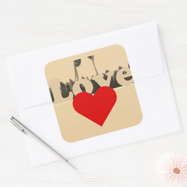 Sticker Carré Lovely Compassion Red Special Heart (Enveloppe)