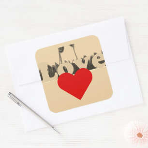 Sticker Carré Lovely Compassion Red Special Heart