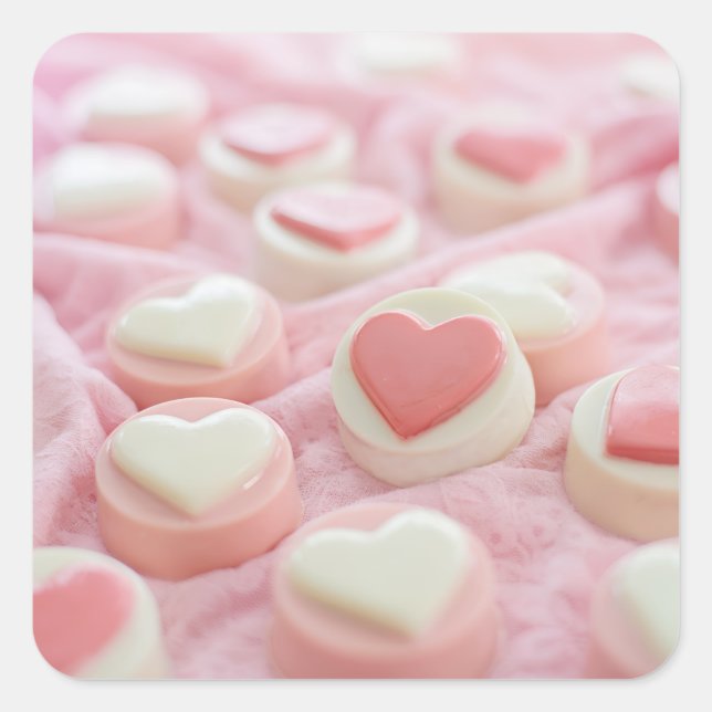 Sticker Carré lovely pink  (Devant)