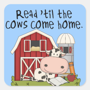 Sticker Carré Lu 'jusqu'aux vaches venez à la maison