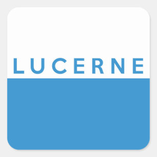 Sticker Carré lucerne province Suisse drapeau suisse nom du text