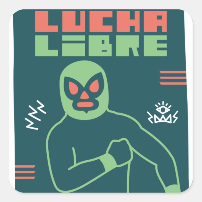 STICKER CARRÉ LUCHA LIBRE#120 (Devant)