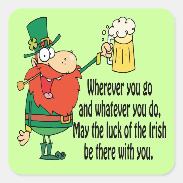 Sticker Carré Luck of the Irish (Devant)