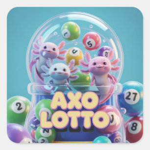 Sticker Carré Lucky Axolotl