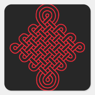 Sticker Carré Lucky Red Chinese Knot