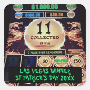Sticker Carré Lucky Vegas Lauréat St Patrick's Day Bride à être