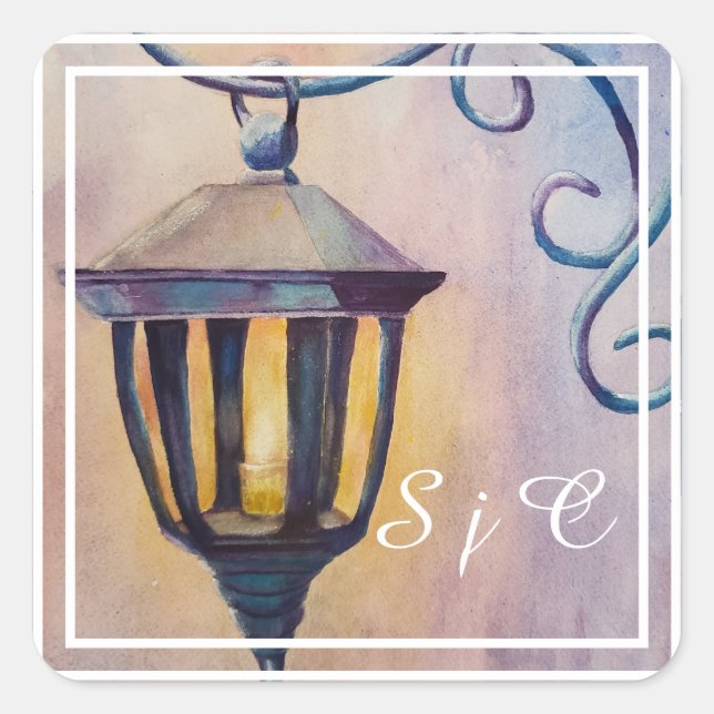 Sticker Carré Lumière de lanterne (Devant)